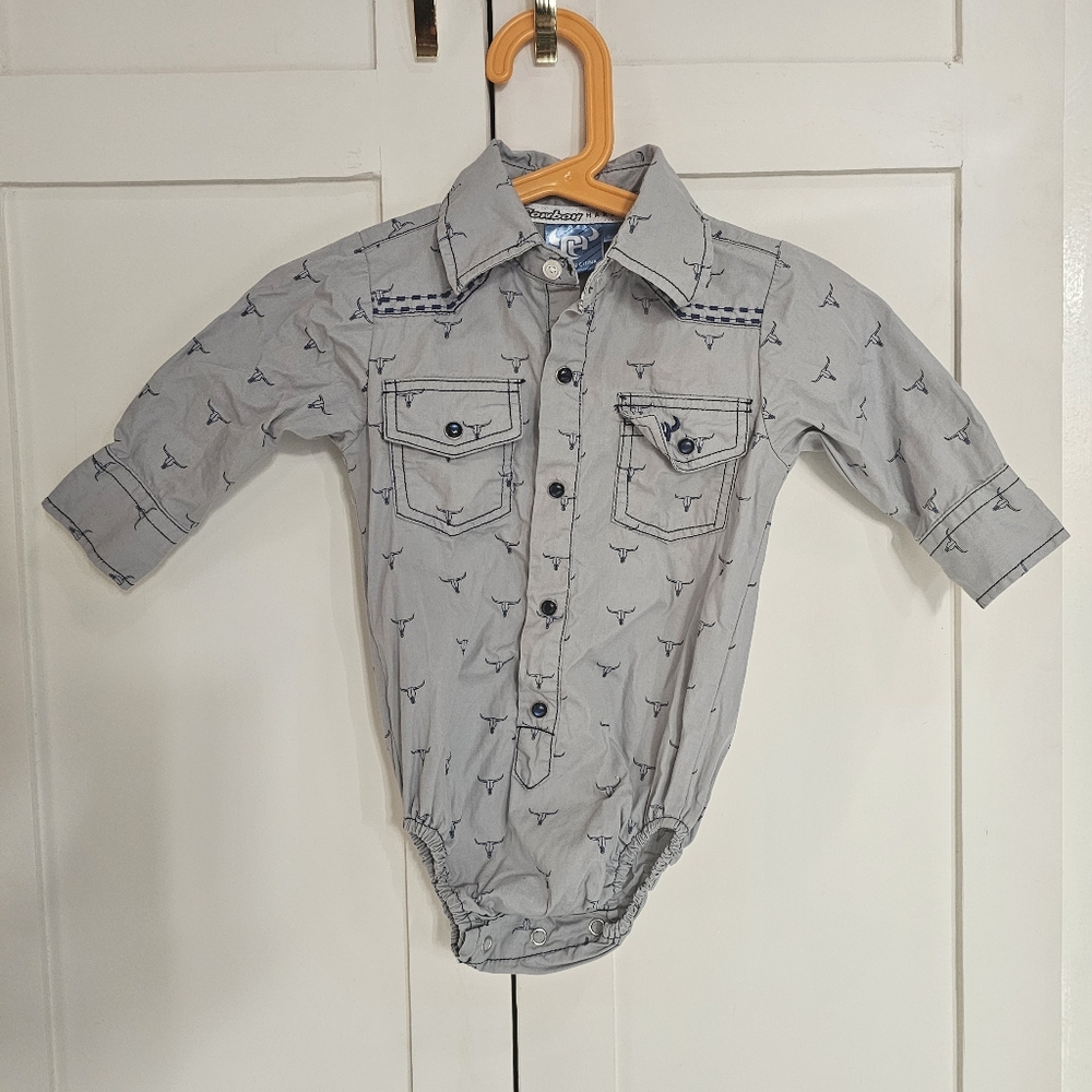 Cowboy Hardware Baby Pearl Snap Onsie